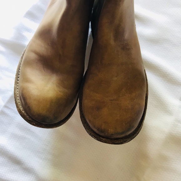 FRYE Paige Tall Riding Boot Burnished Distressed Taupe Tan - Picture 7 of 12